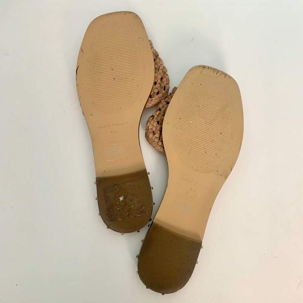 Marc Fisher Jeremy Tan Slide Sandals Size 8 - image 7